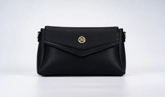 Small Leather Crossbody Bag - Black